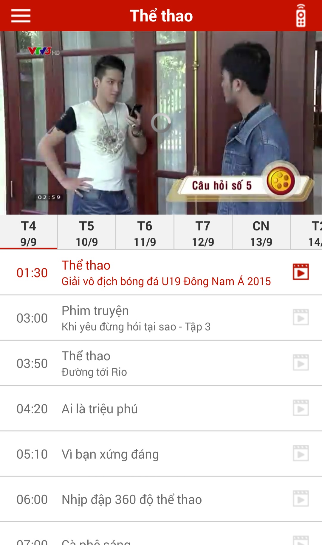 Ứng dụng VTV Go 3 Ứng dụng VTV Go 3