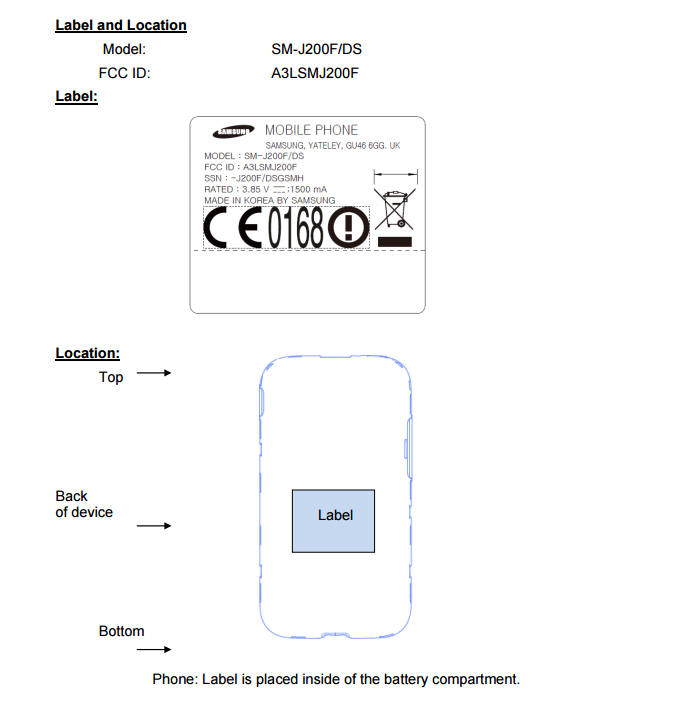 Galaxy J2 được FCC chứng nhận