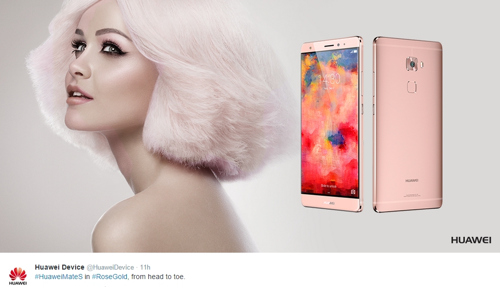 Huawei Mate S màu vàng hồng Huawei Mate S màu vàng hồng
