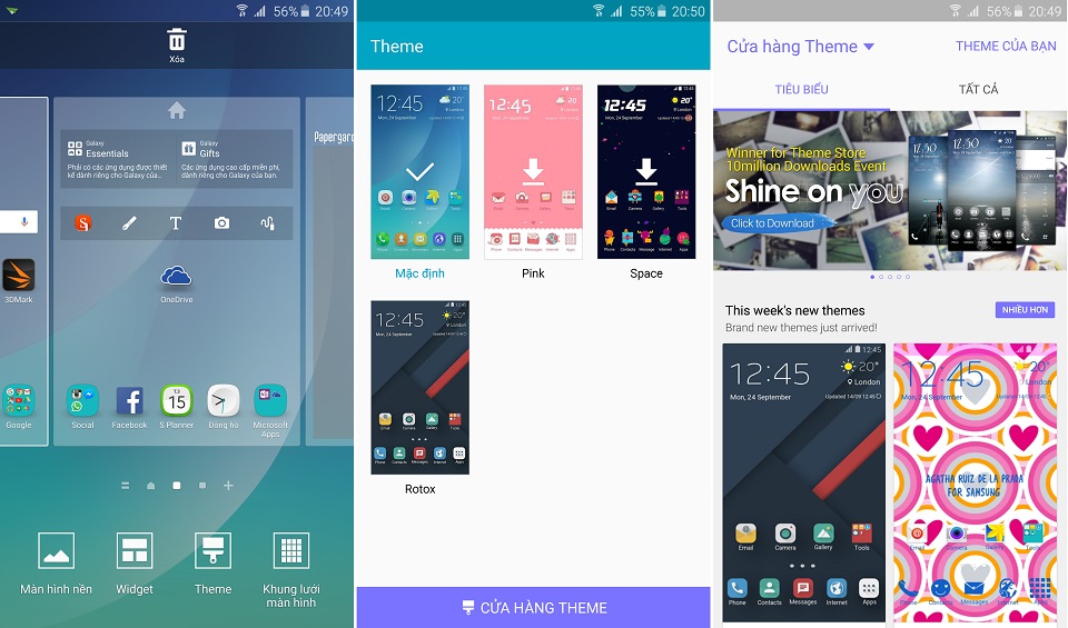 Giao diện themes và kho tải themes trên Samsung Galaxy Note 5 Giao diện themes và kho tải themes trên Samsung Galaxy Note 5