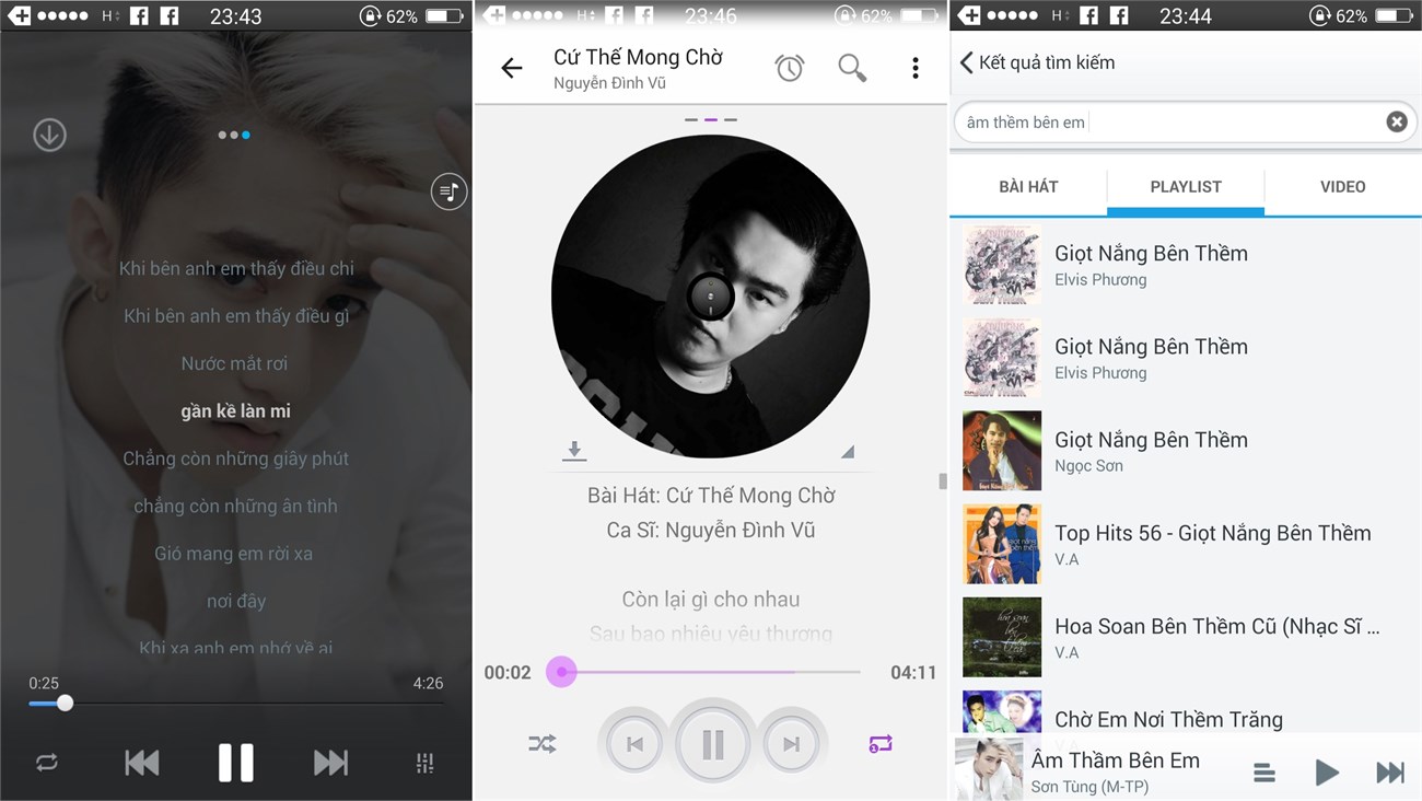 So sánh hai ứng dụng nghe nhạc trực tuyến Zing Mp3 và Nhaccuatui 5 thao tác trên nhaccuatui vs zingmp3
