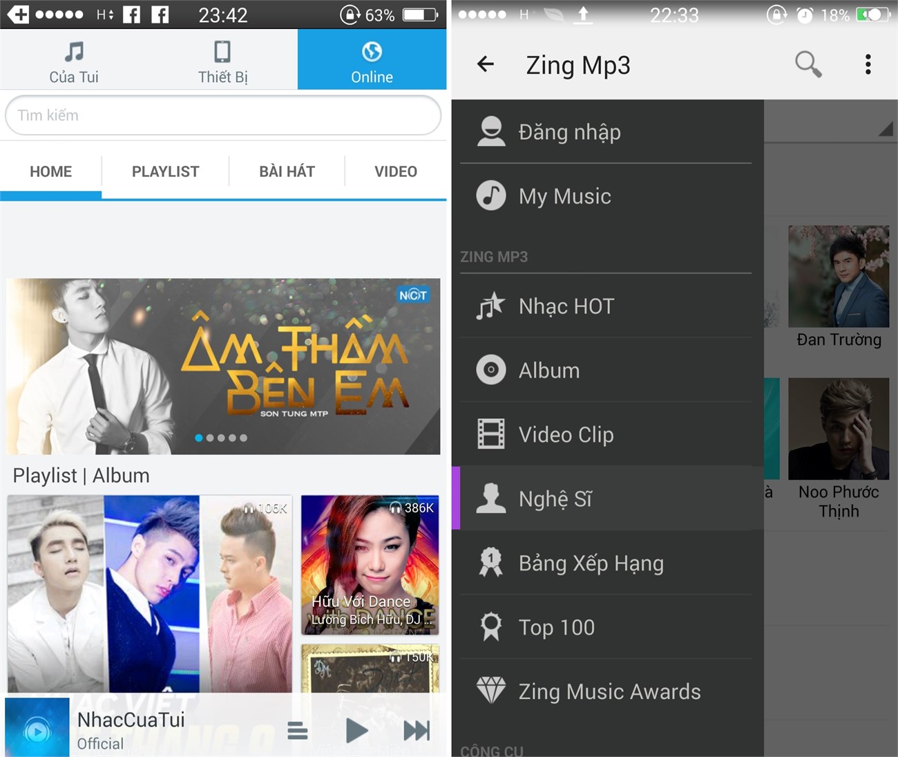 So sánh hai ứng dụng nghe nhạc trực tuyến Zing Mp3 và Nhaccuatui 4 cá nhân hóa chương trình nghe nhạc