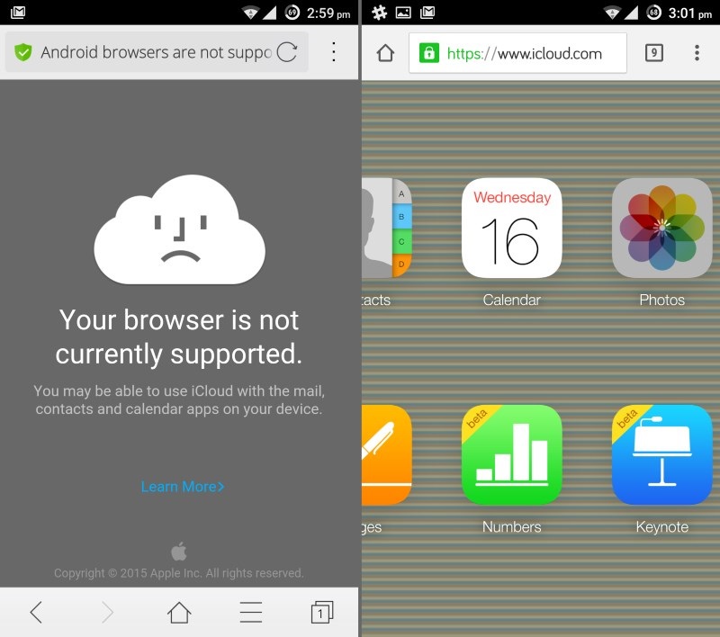 Trình duyệt này không hỗ trợ icloud.com