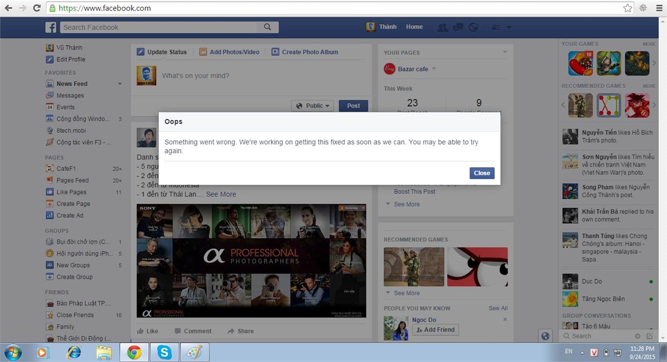 facebook down 2