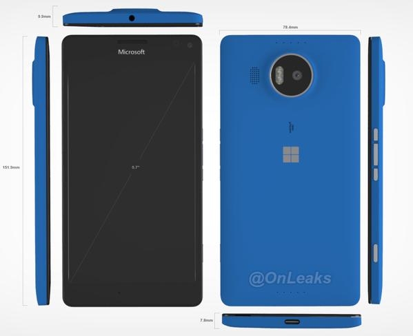 Ảnh CAD của Lumia 950 XL Ảnh CAD của Lumia 950 XL