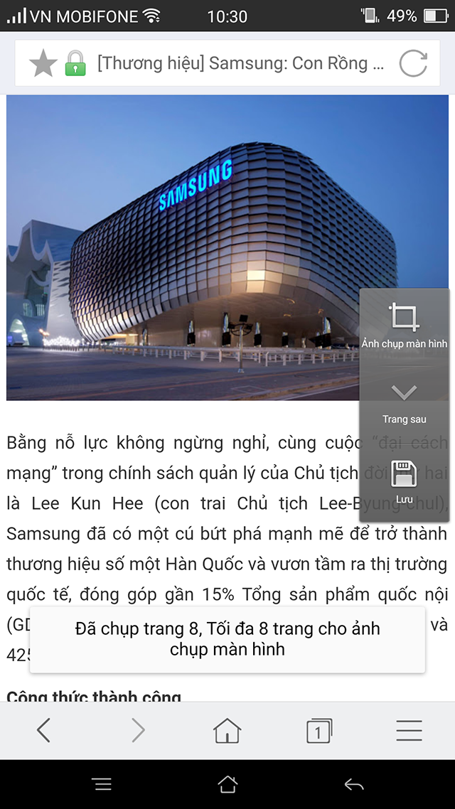 Chụp màn hình nhiều trang OPPO R7 Plus Chụp màn hình nhiều trang OPPO R7 Plus
