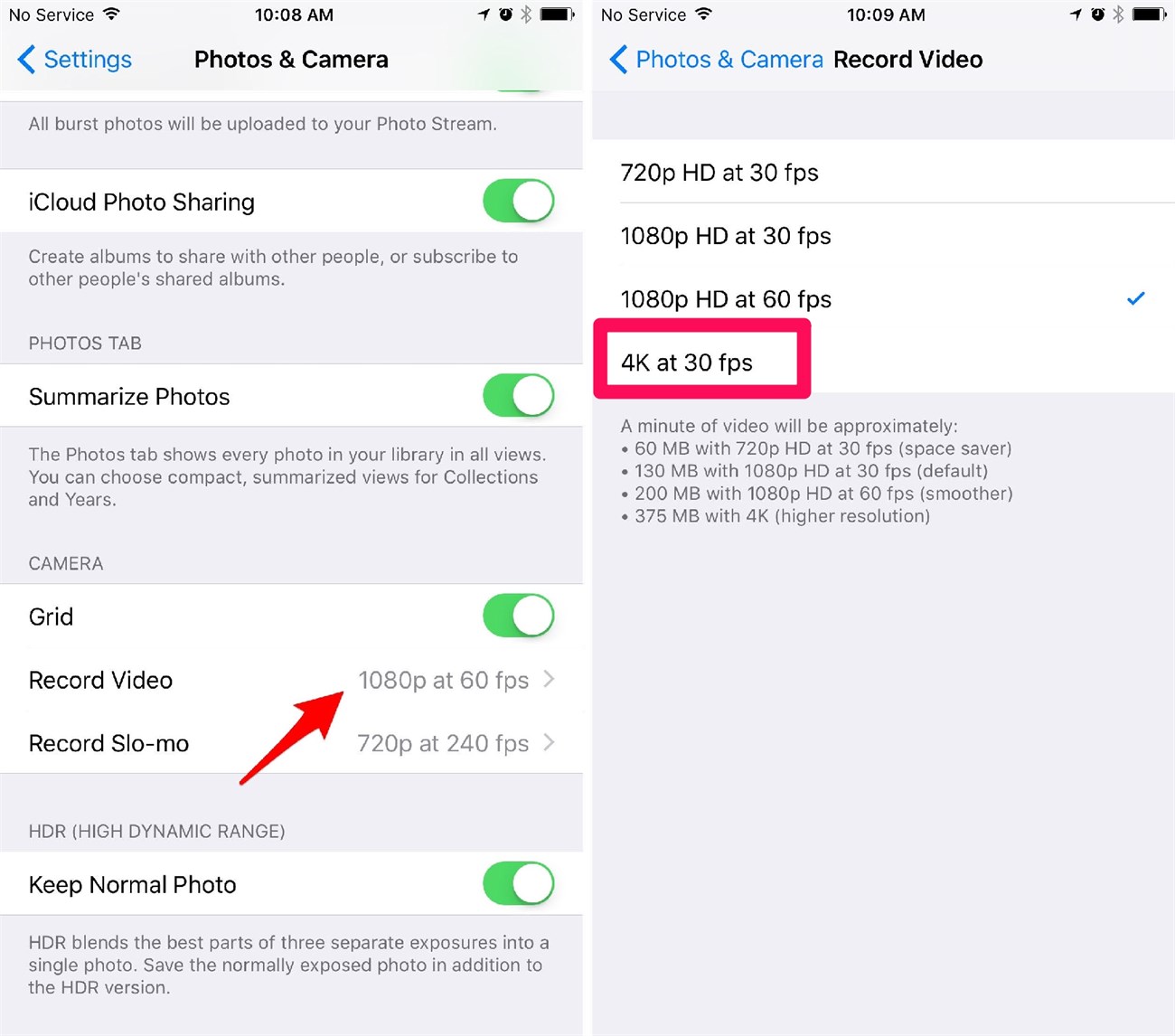 Bật chế độ quay phim 4K trên iPhone 6s và 6s Plus Bật chế độ quay phim 4K trên iPhone 6s và 6s Plus