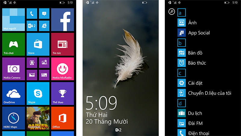 Giao diện sử dụng Lumia 930