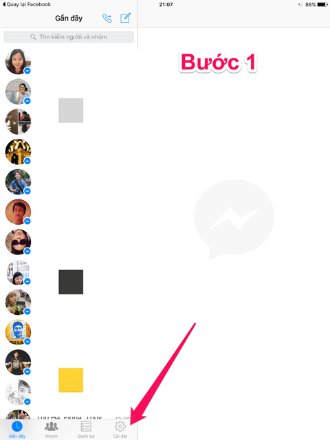 Đăng xuất Messenger trên iPad Đăng xuất Messenger trên iPad