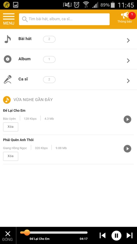 Tải và nghe nhạc trên app TGDD 9 Tải và nghe nhạc trên app TGDD 9
