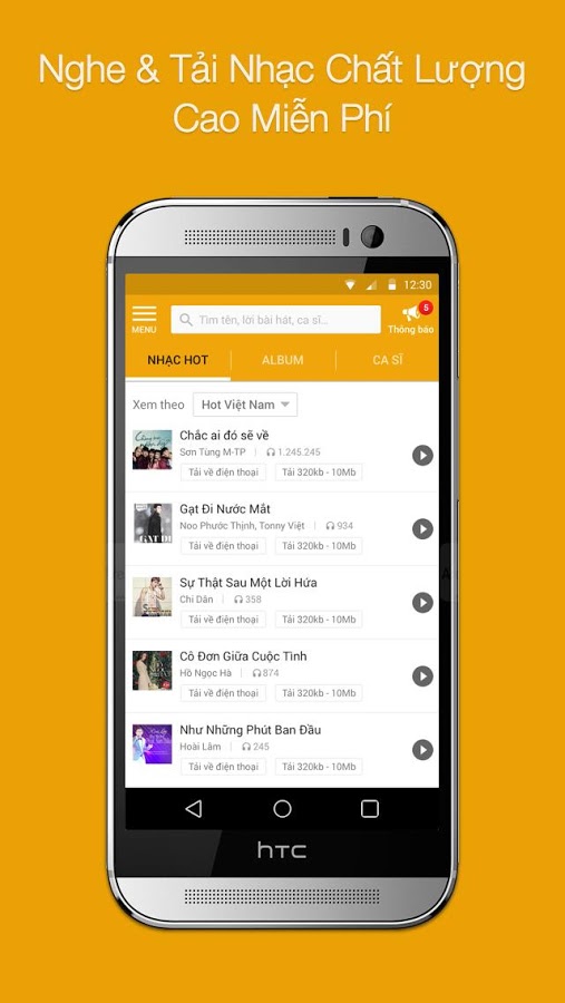 Tải và nghe nhạc trên app TGDD 1 Tải và nghe nhạc trên app TGDD 1