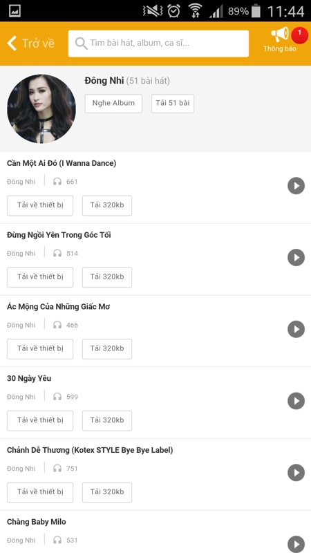 Tải và nghe nhạc trên app TGDD 8 Tải và nghe nhạc trên app TGDD 8
