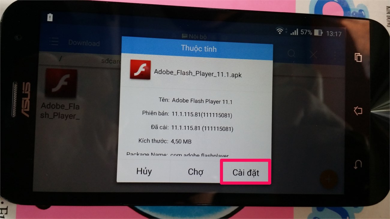 Cài Adobe Flash Player cho Asus ZenFone 2 Laser