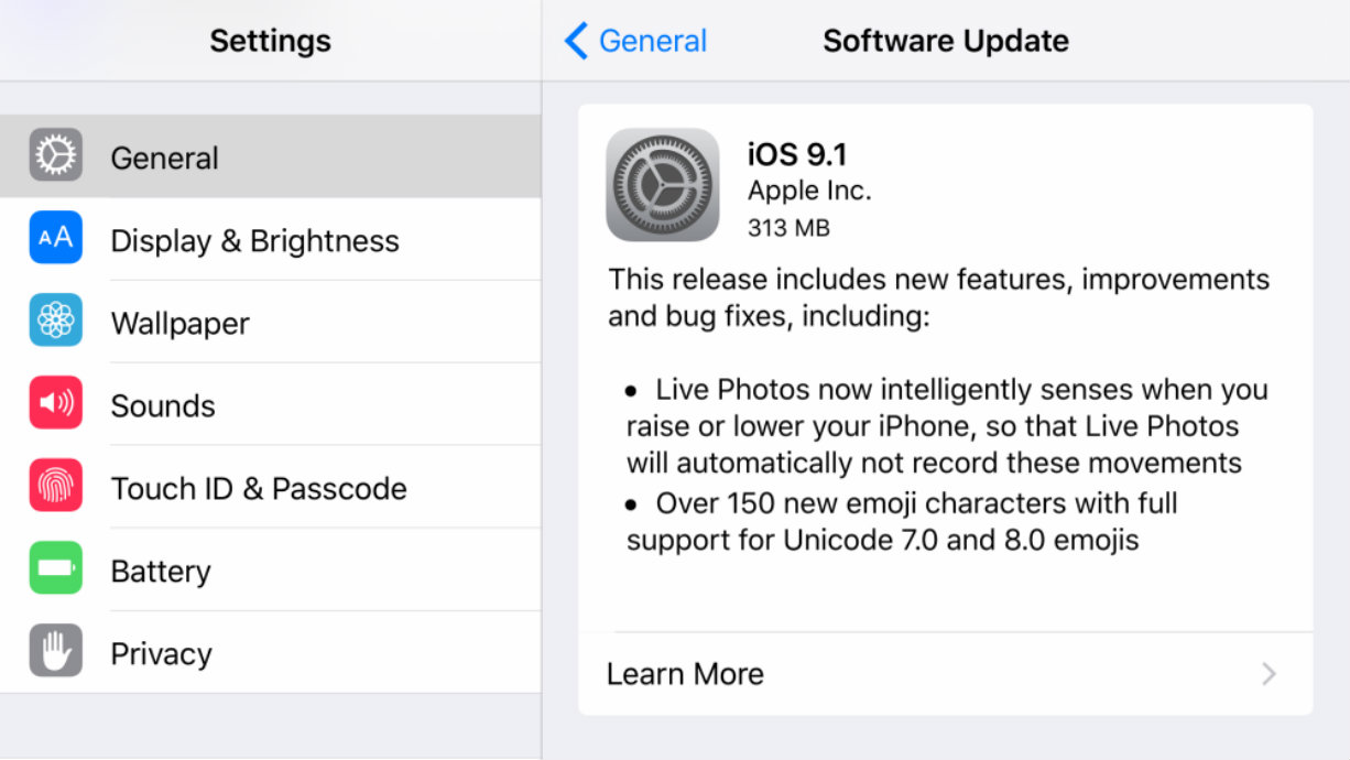 iOS 9.1 đã chính thức được tung ra