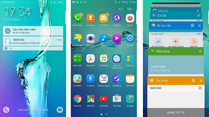 Giao diện S6 Edge Plus Giao diện S6 Edge Plus