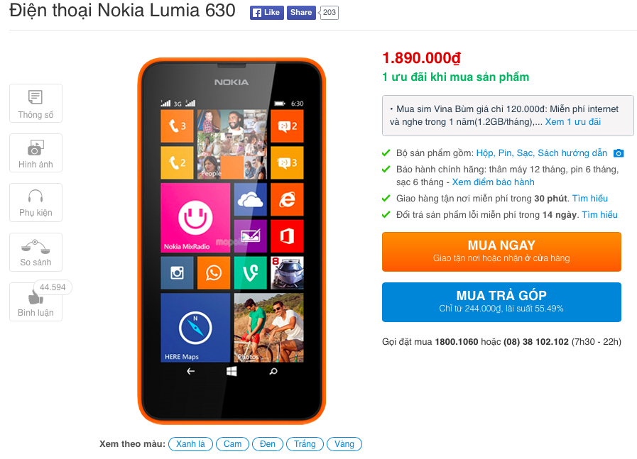 Lumia 630 vừa được giảm giá mạnh mẽ Lumia 630 vừa được giảm giá mạnh mẽ