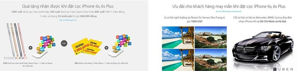 Đặt mua iPhone 6s/6s Plus và nhiều cơ hội trúng thưởng Đặt mua iPhone 6s/6s Plus và nhiều cơ hội trúng thưởng
