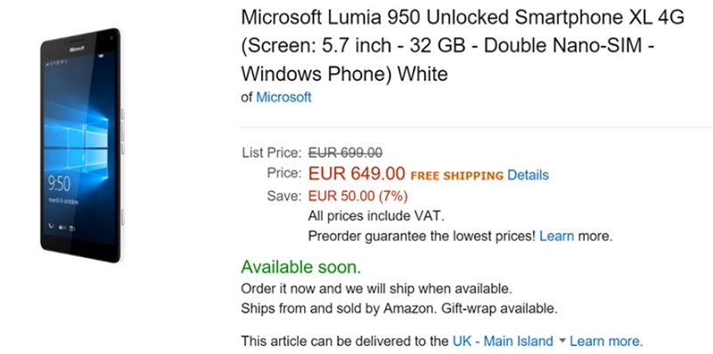 giá mới của 950 XL qua nhà bán lẻ Amazon giá mới của 950 XL qua nhà bán lẻ Amazon