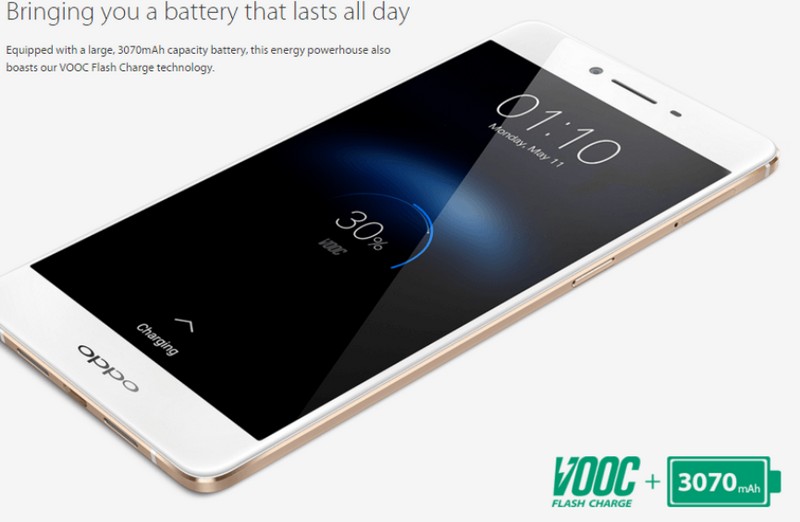 OPPO R7s hỗ trợ sạc nhanh