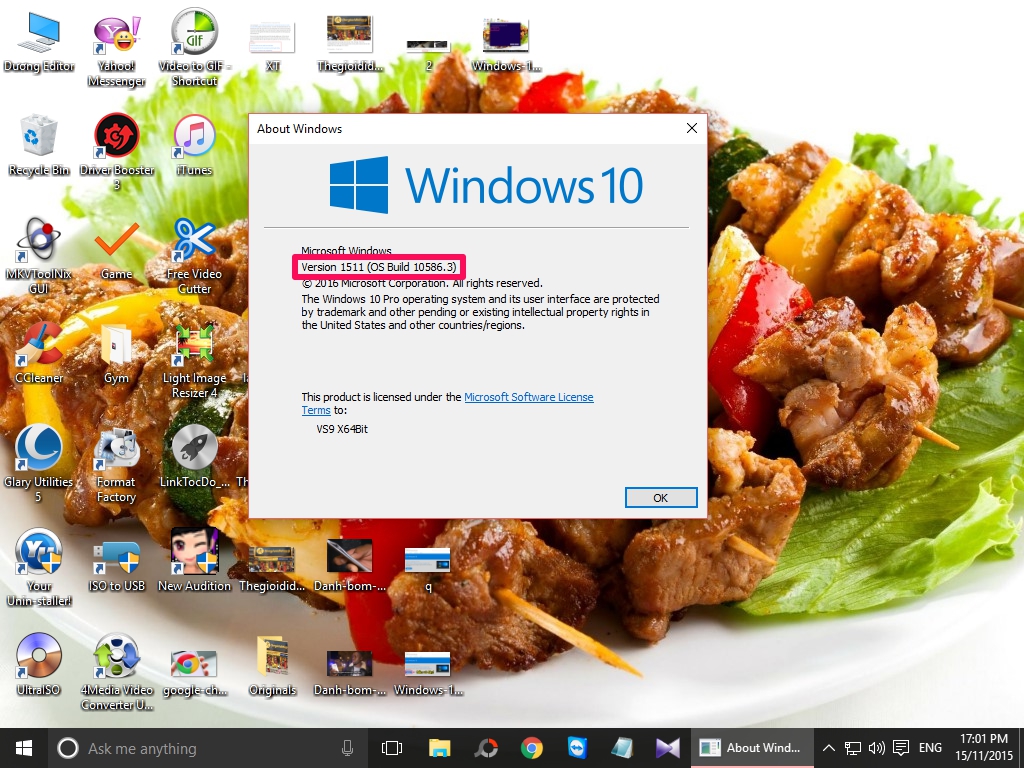 Thông tin bản cập nhật Windows 10 Version 1511 (OS Build 10586.3)