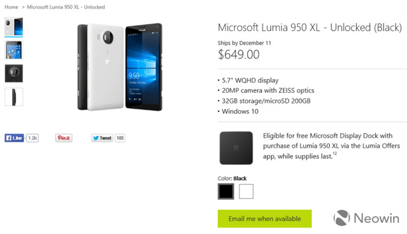 Lumia 950 & 950 XL 