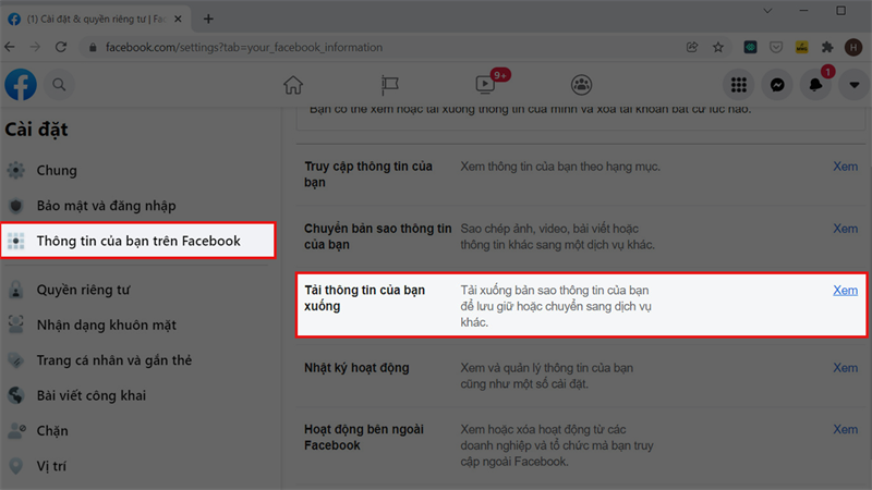 Cách sao lưu dữ liệu Facebook Cách sao lưu dữ liệu Facebook