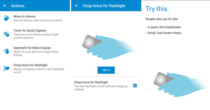 Những tính năng hữu ích của Moto Actions