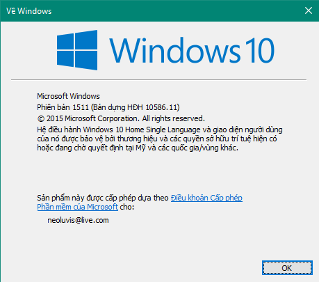 Kiểm tra phiên bản Windows 10 Kiểm tra phiên bản Windows 10