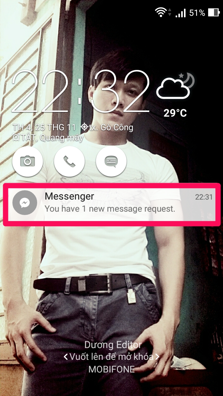 Thông báo của Message Requests trên ứng dụng di động