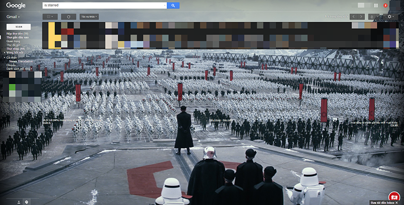 Giao diện Google Mail darkside