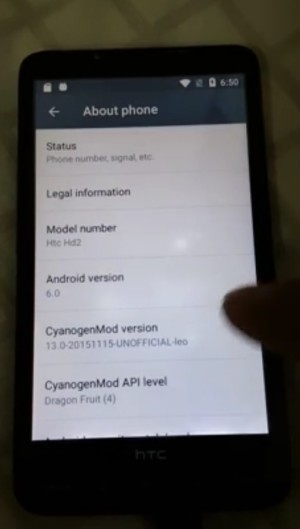 HTC HD2 chạy Android 6.0