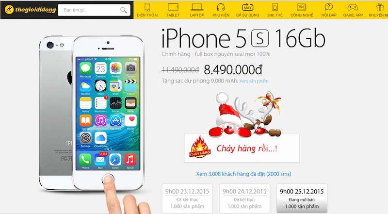 Cháy hàng iPhone 5s Cháy hàng iPhone 5s