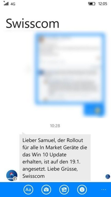 Câu trả lời trên Facebook của nhà mạng Swisscom Câu trả lời trên Facebook của nhà mạng Swisscom