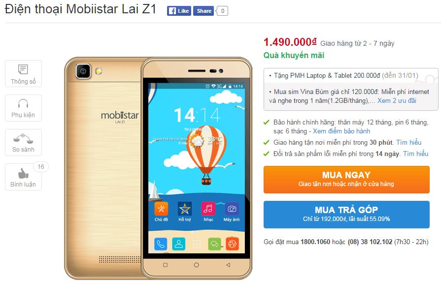 Mobiistar Lai Z1lên kệ Thế giới di động Mobiistar Lai Z1lên kệ Thế giới di động