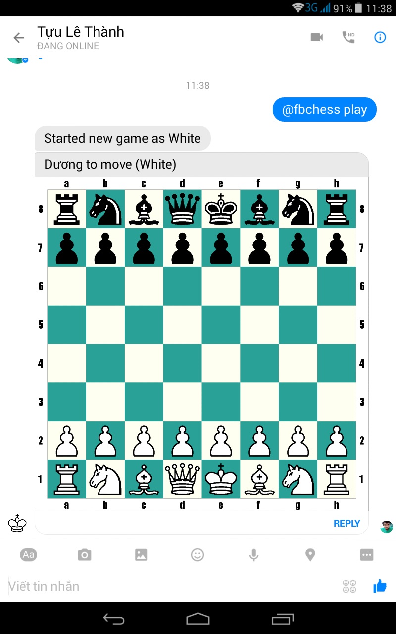 Gõ lệnh fbchess play