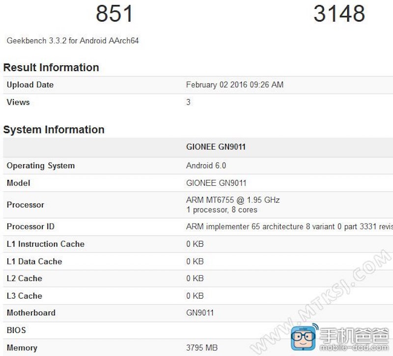 Thông số của Gionee GN9011 Thông số của Gionee GN9011