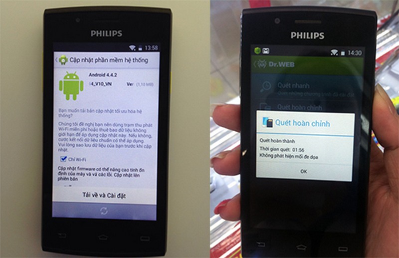 Cập nhật trên smartphone Philips S307