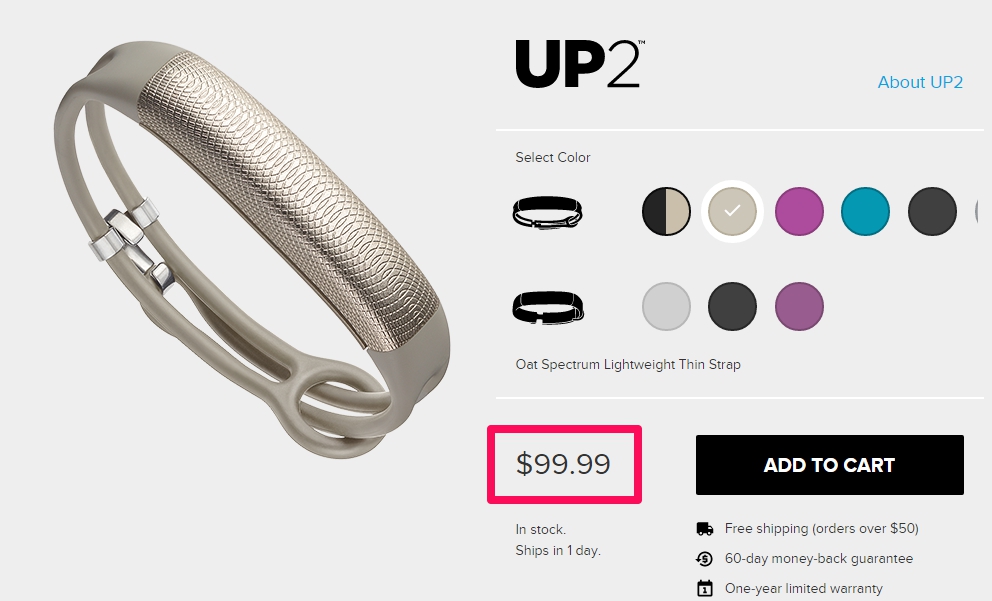 Giá bán Jawbone UP2