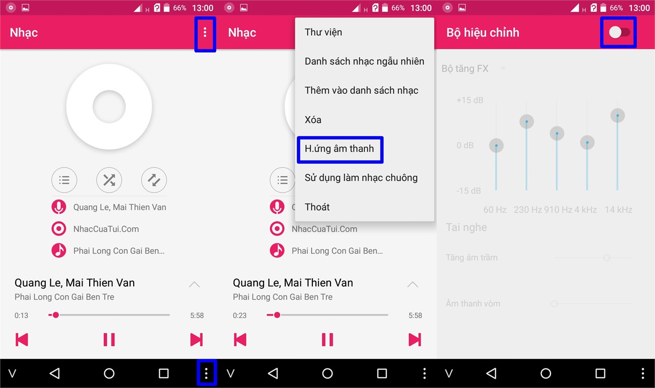 Còn khi nghe nhạc bằng tai nghe, bạn có thể tha hồ tùy chỉnh hiệu ứng âm nhạc