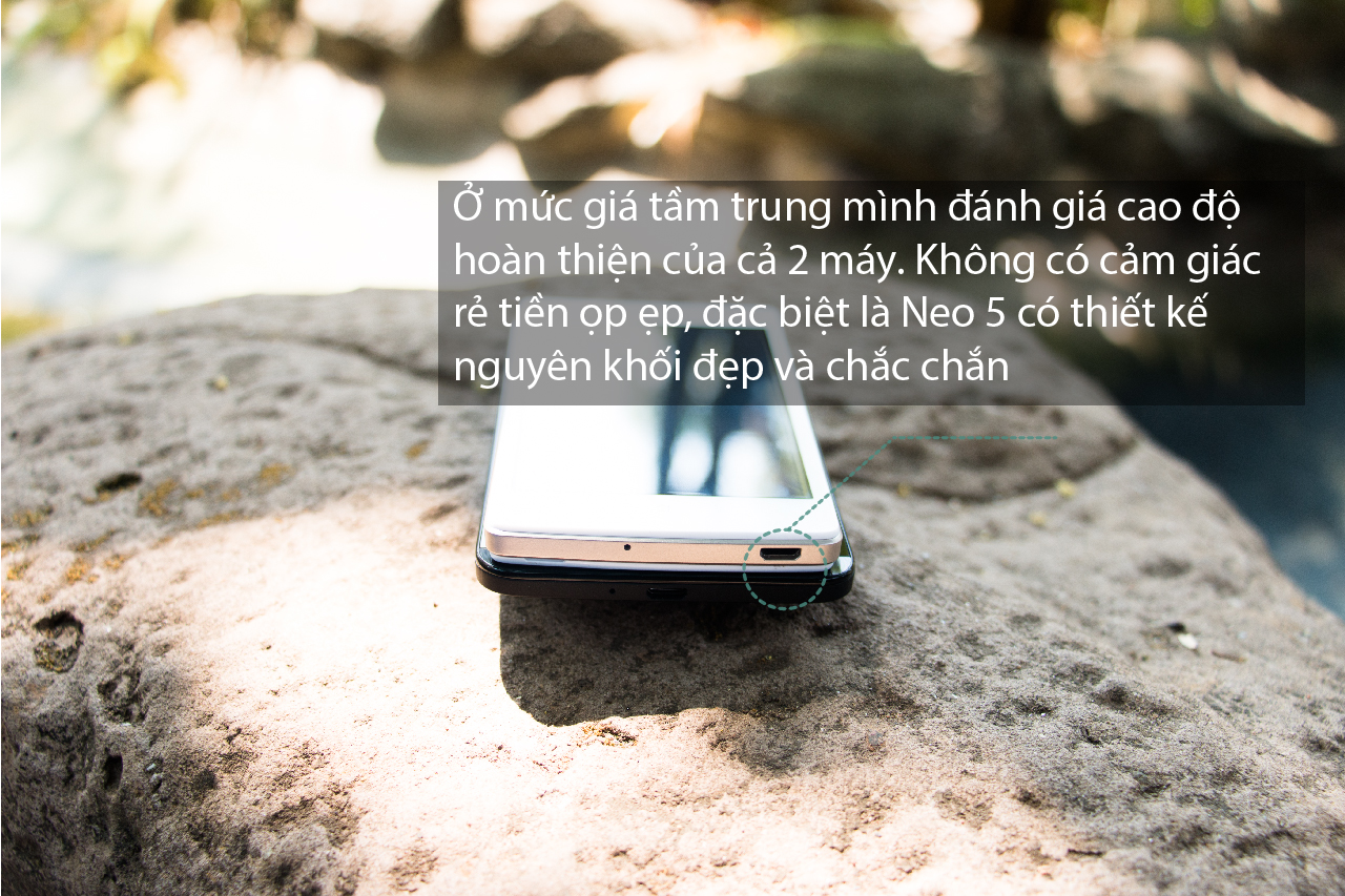 Cạnh viền Oppo Neo 5 và Asus Zenphone Go