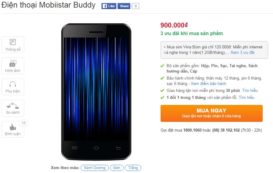 Mobiistar Buddy có giá chỉ 900 ngàn đồng