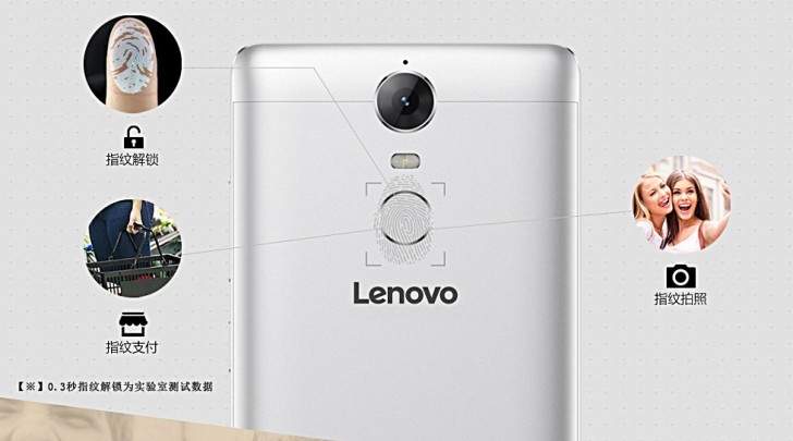 Lenovo K5 Note được tích hợp cảm biến vân tay phía sau máy