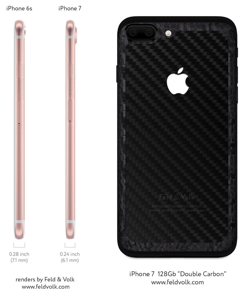 Render so sánh iPhone 6s và iPhone 7