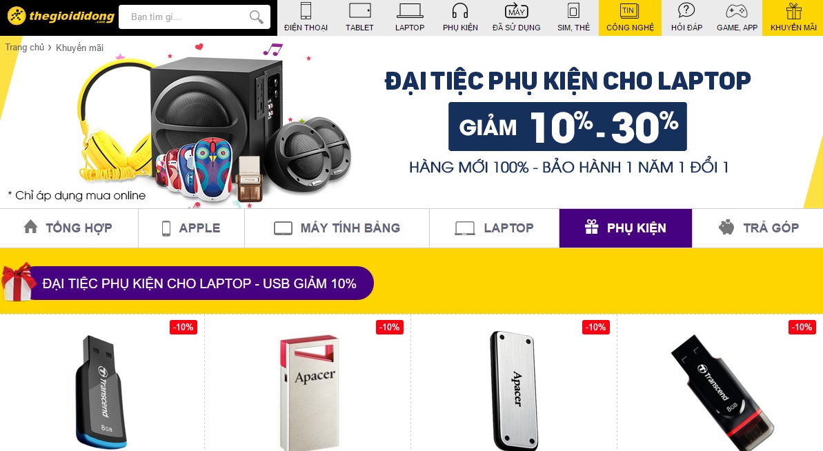 Đại Tiệc Phụ Kiện Laptop tại Thế Giới Di Động Đại Tiệc Phụ Kiện Laptop tại Thế Giới Di Động