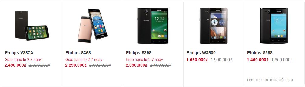 Nhiều smartphone Philips giảm giá