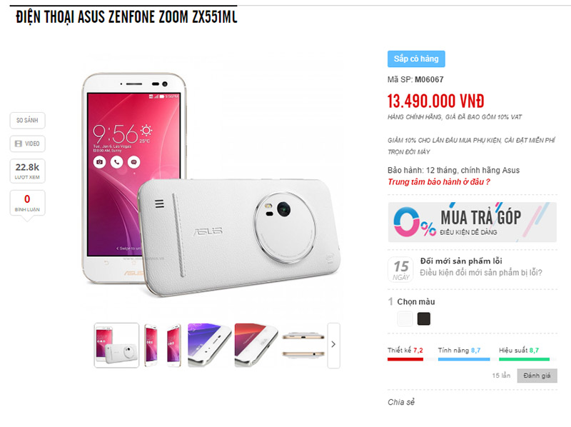 zenfonezoom_1 Asus ZenFone Zoom vừa lên kệ tại Việt Nam với mức giá khá cao