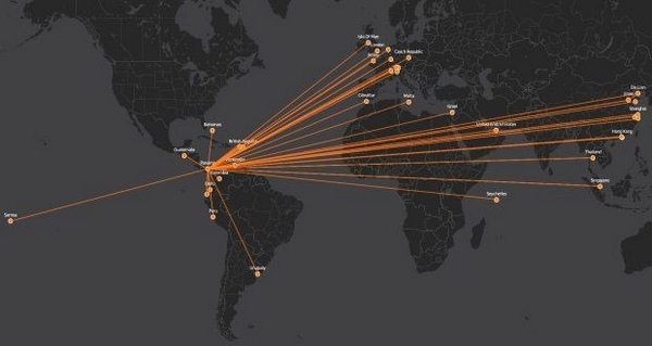 Mối liên hệ giữa các bên với công ty luật Mossack Fonseca ở Panama trong các hoạt động tài chính phi pháp vừa bị rò rỉ. Đồ họa: Irishtimes Mối liên hệ giữa các bên với công ty luật Mossack Fonseca ở Panama trong các hoạt động tài chính phi pháp vừa bị rò rỉ. Đồ họa: Irishtimes