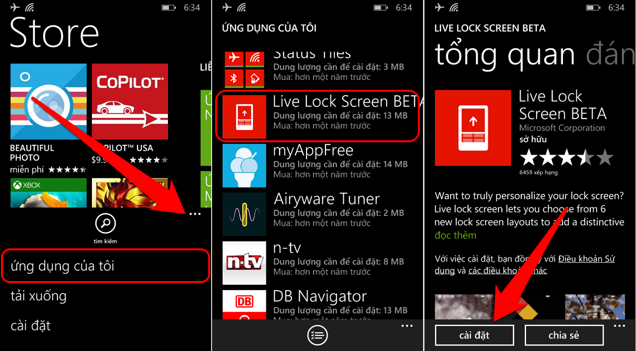 Đối với những bạn có tài khoản đã từng cài đặt và sự dụng Live Lock Screen BETA