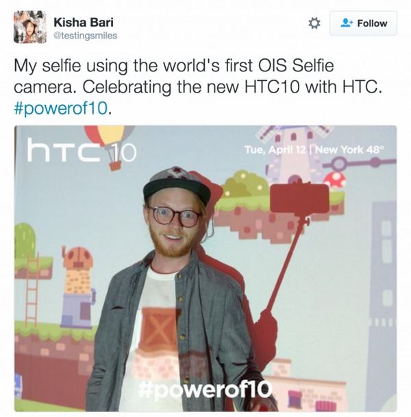 Camera trước của HTC 10 cũng tích hợp cả chống rung quang học Camera trước của HTC 10 cũng tích hợp cả chống rung quang học