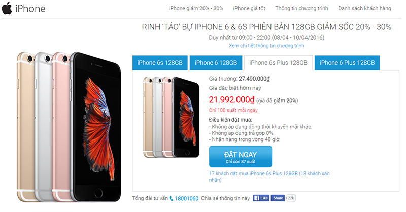iphone6_1 iPhone 6, iPhone 6s giảm giá mạnh từ 5 đến 7 triệu đồng